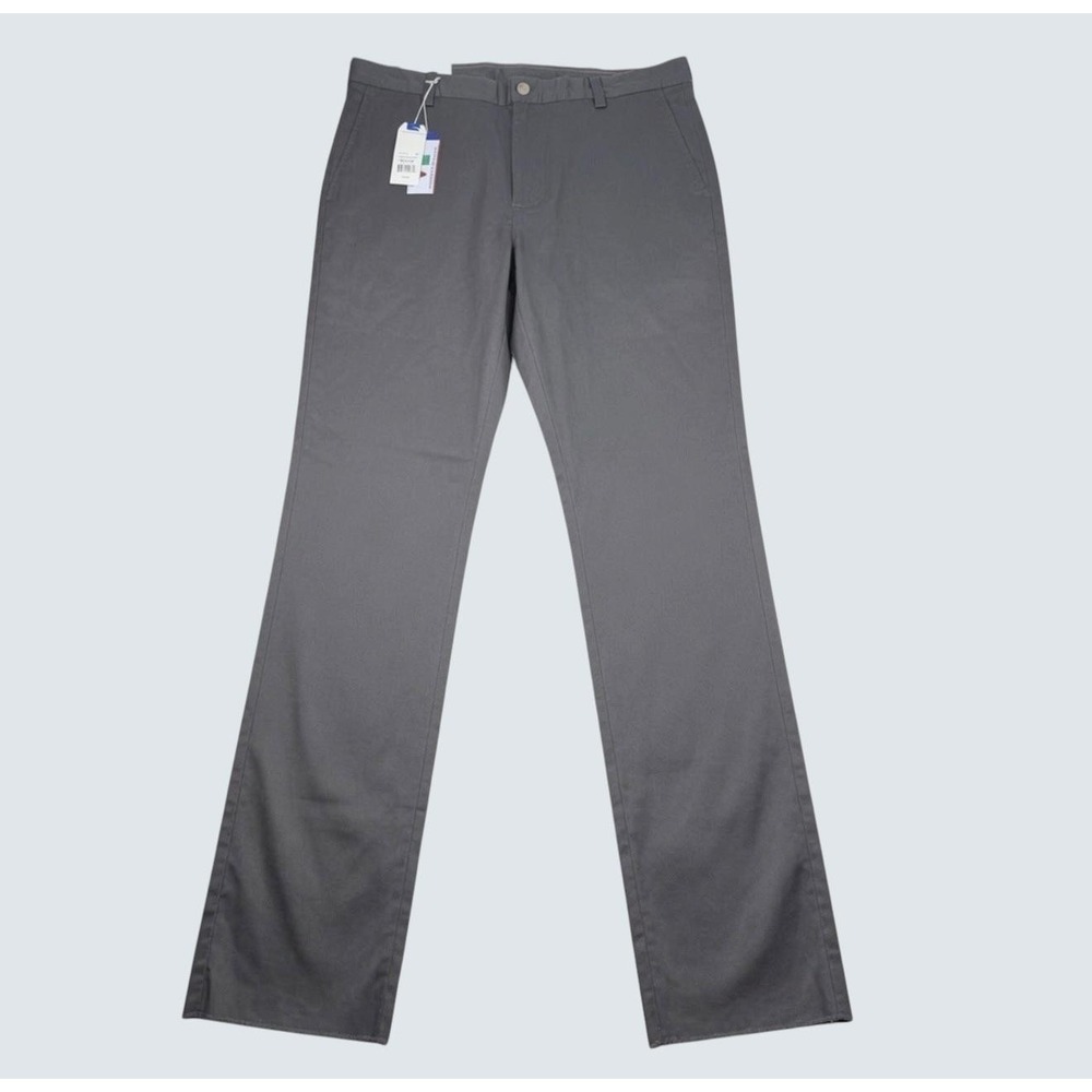 Southern Tide Pants Mens 36 Gray Channel Marker Chino Classic Fit Unfinished Hem